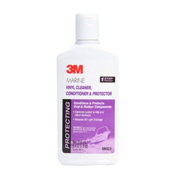 3M 09023 Marine Vinyl Cleaner, Conditioner, & Protector, 8.45 fl oz on display with a white background.