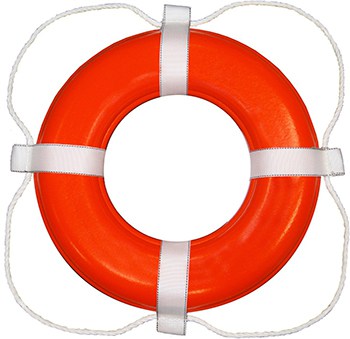 24" Taylor Made 364 Life Ring Buoy on display with a white background.