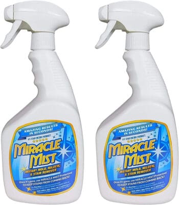 Miracle Mist two pack spray bottles of cleaning solution on display with a white background.
