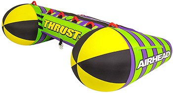 The Airhead Thrust towable tube on display with a white background.