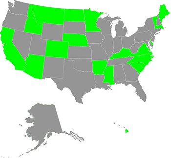 Showing the states in which don’t require you to register your boat if you have had it documented with the federal government through the United States Coast Guard.
