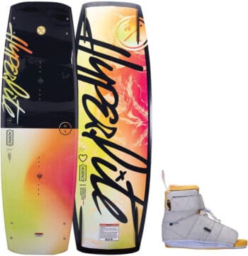 Womens Hyperlite wakeboard on display with a white background.