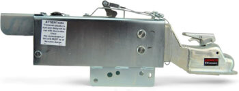 A Demco Model DA10 surge brake actuator on display with a white background.