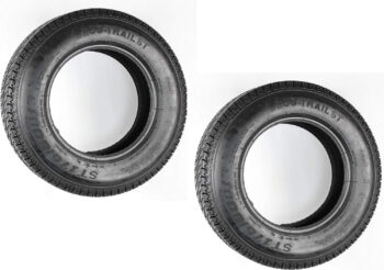 A couple of tires only on display with a white background.